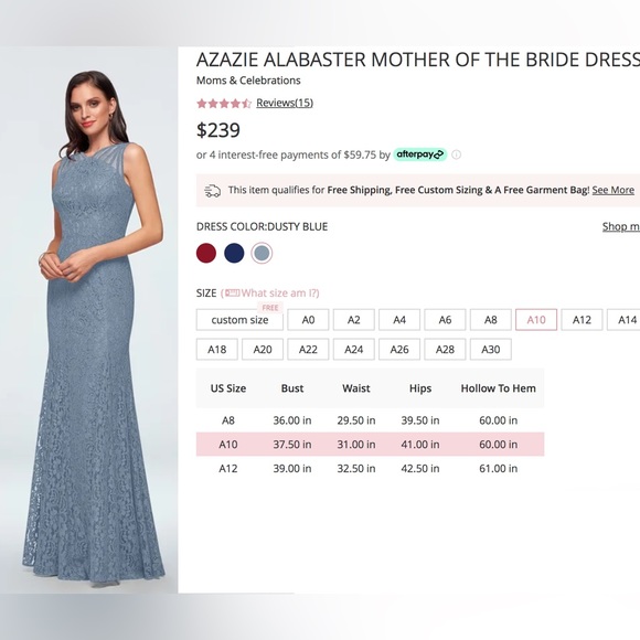 AZAZIE ALABASTER - MOTHER OF THE BRIDE DRESS - Picture 2 of 5